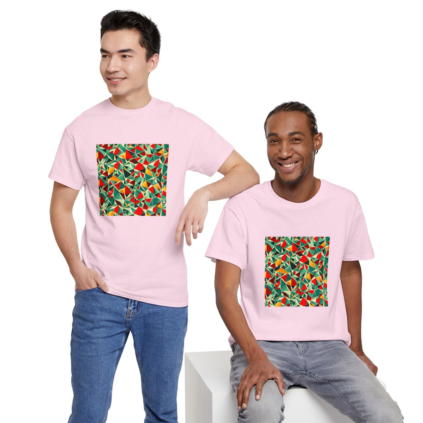 Colored mirror pattern - Unisex Heavy Cotton Tee