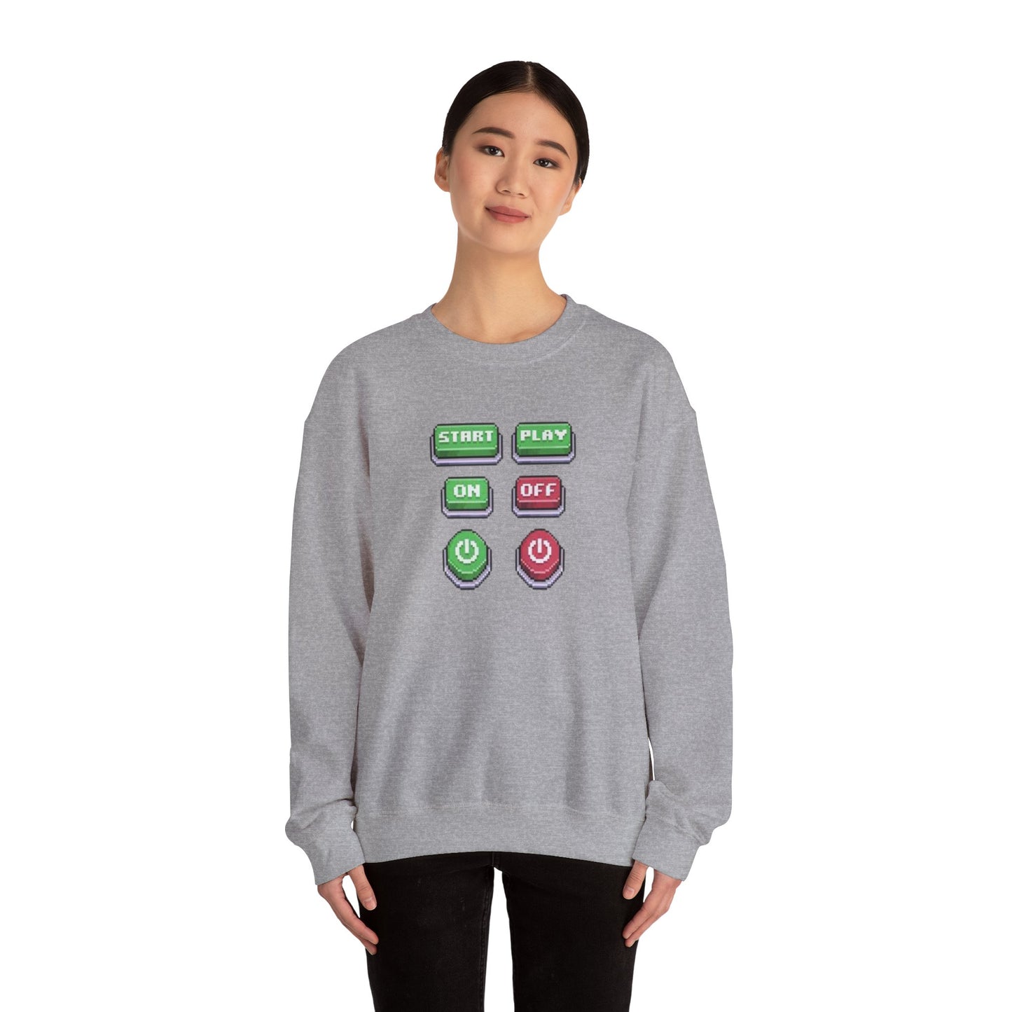 Start Play Button Crewneck Sweatshirt