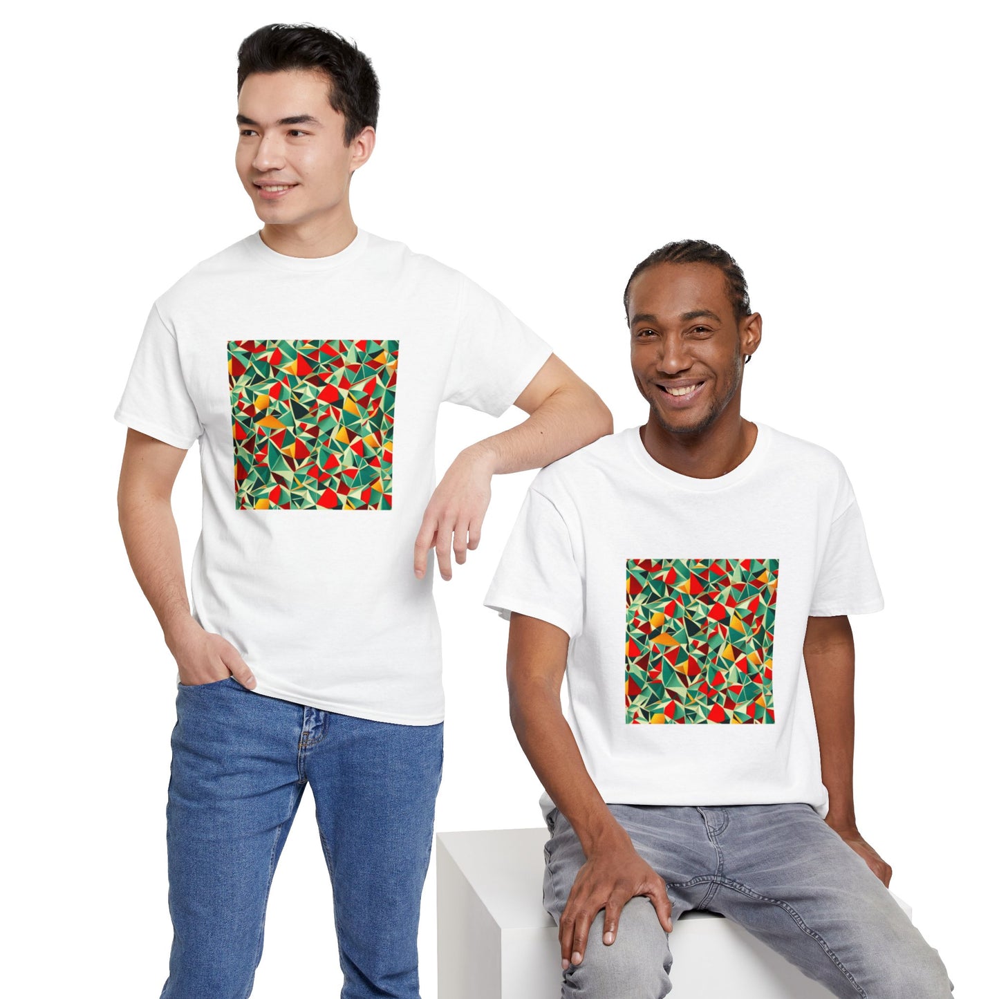 Colored mirror pattern - Unisex Heavy Cotton Tee