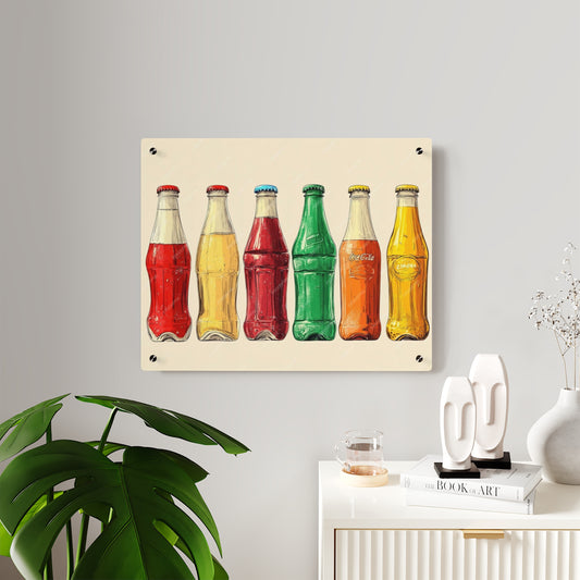 Acrylic Wall Art Panels - Vintage Bottle Design