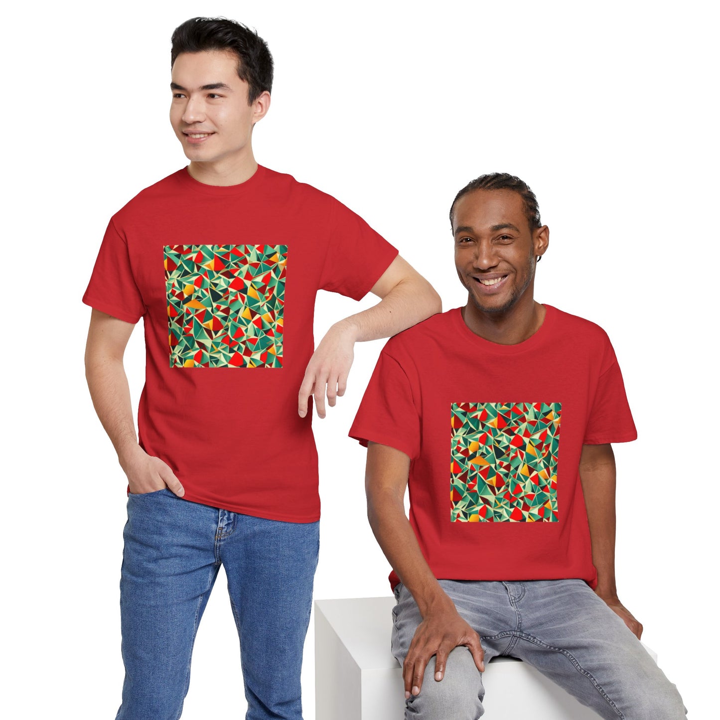 Colored mirror pattern - Unisex Heavy Cotton Tee