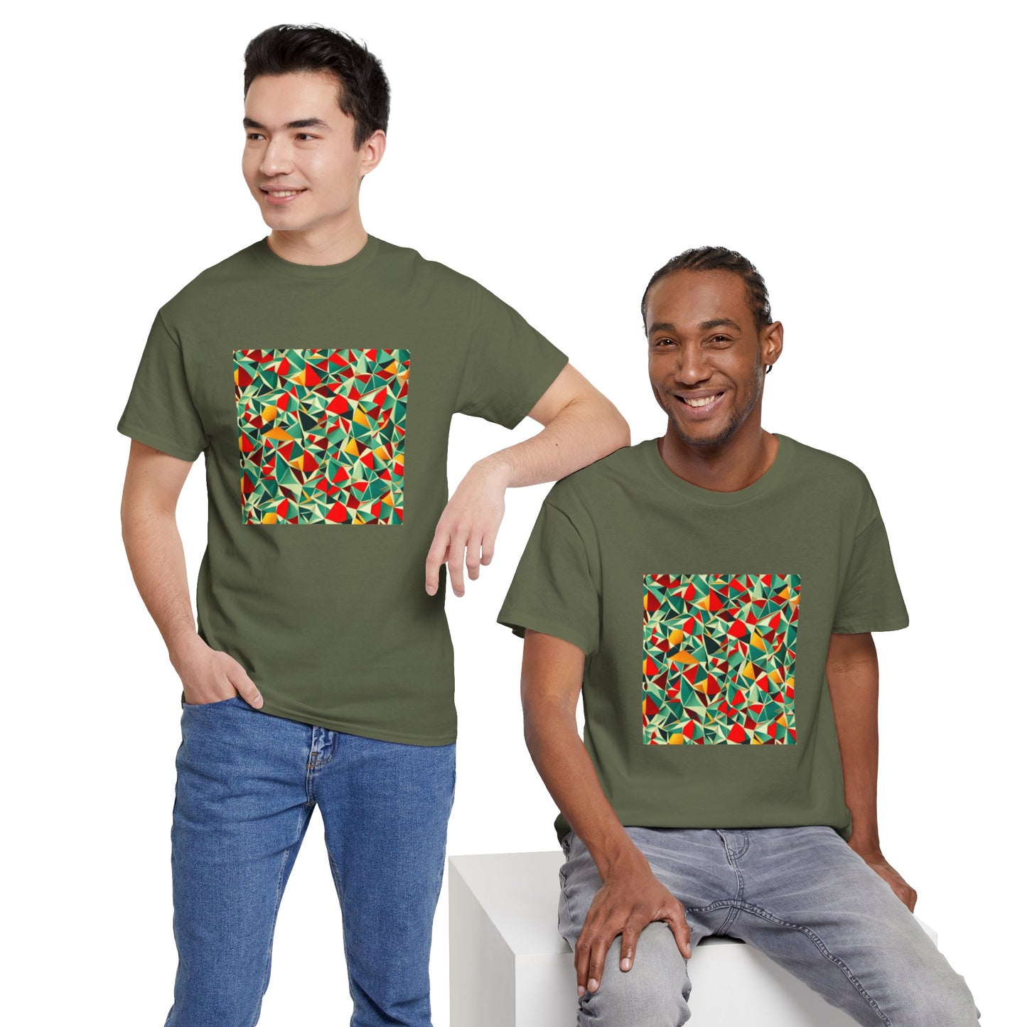 Colored mirror pattern - Unisex Heavy Cotton Tee