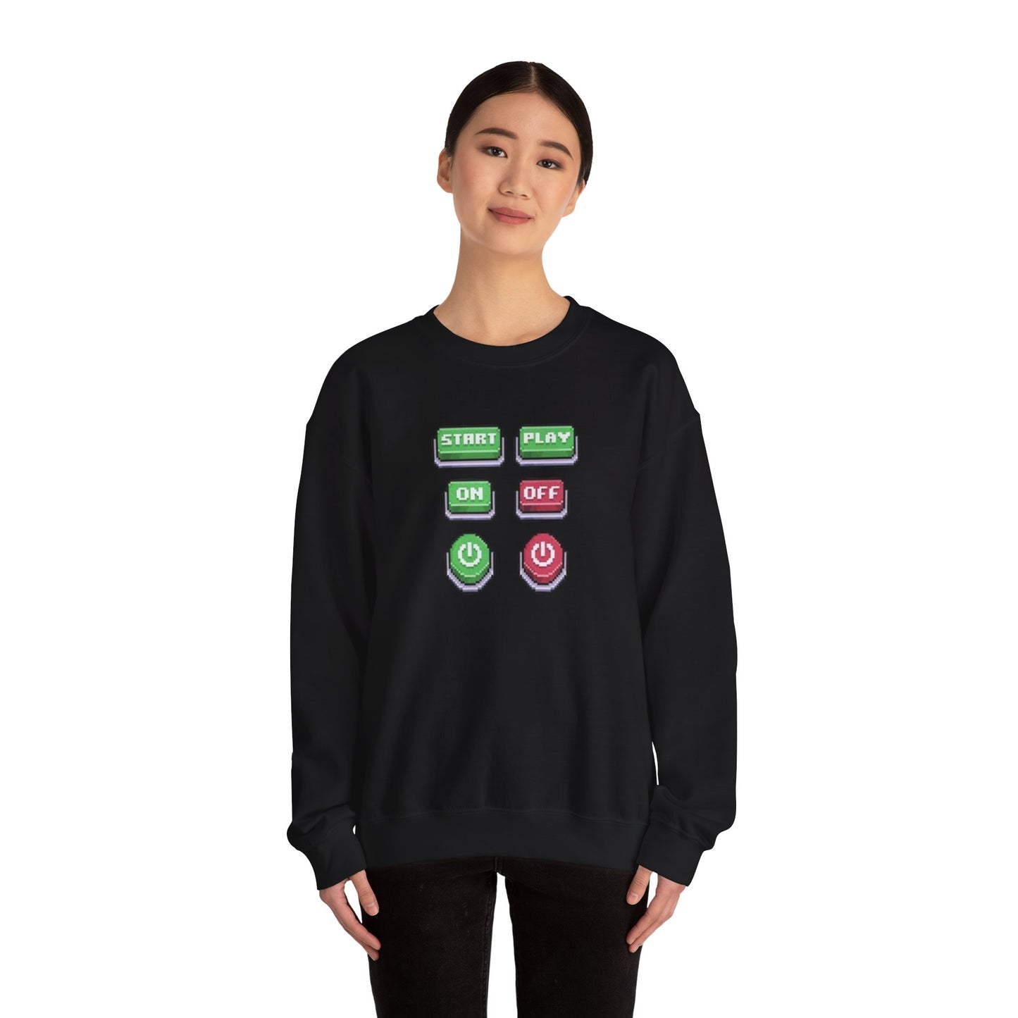 Start Play Button Crewneck Sweatshirt