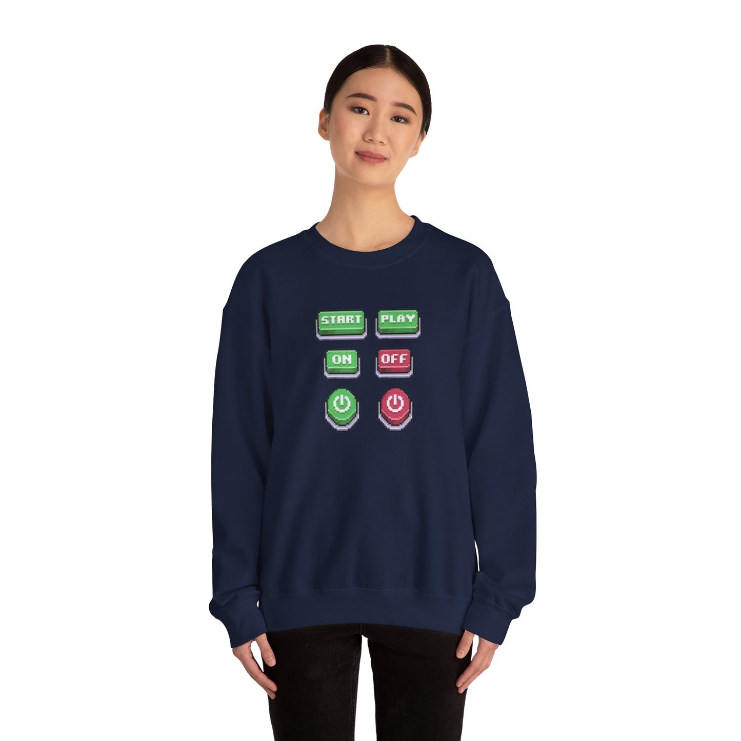 Start Play Button Crewneck Sweatshirt