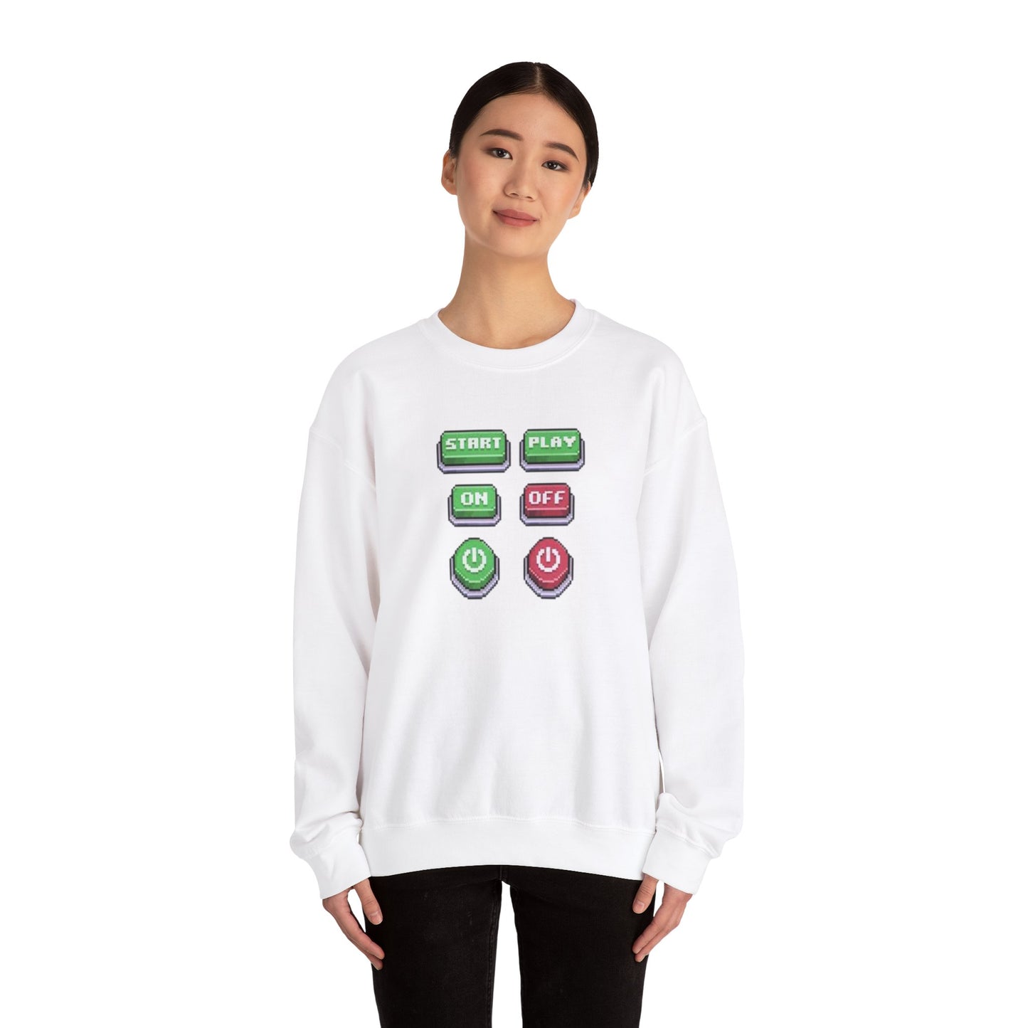 Start Play Button Crewneck Sweatshirt