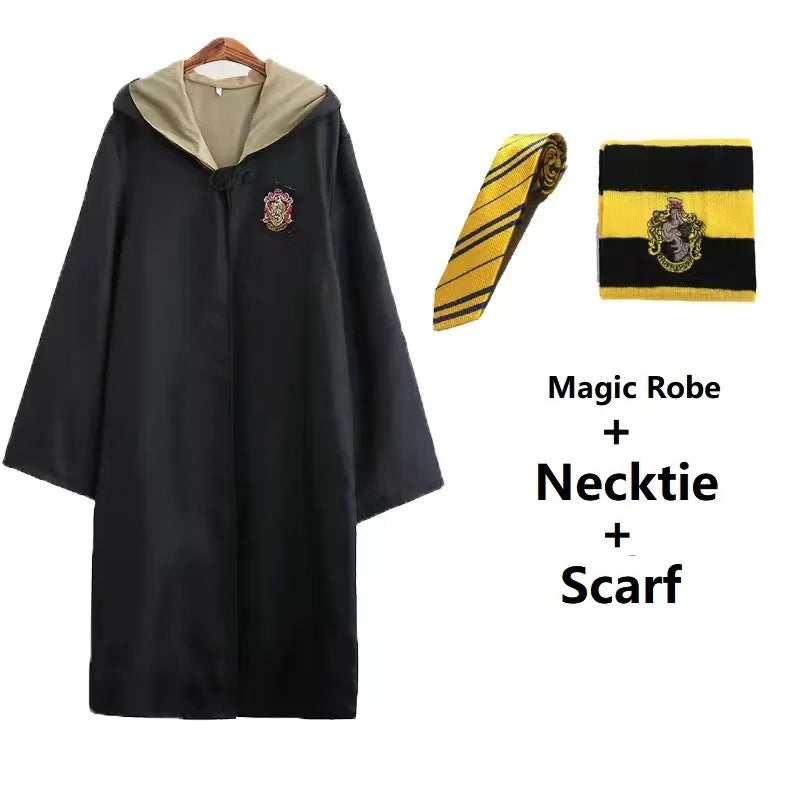 Potter Wizarding Robe Cosplay Costume Harry Halloween Cloak Wizarding Robe Performance Costume