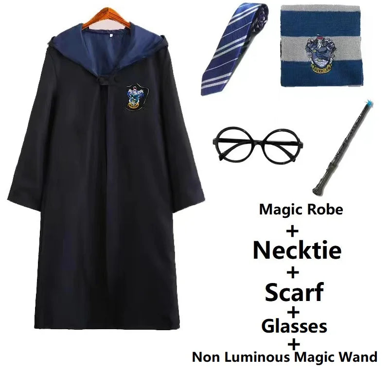 Potter Wizarding Robe Cosplay Costume Harry Halloween Cloak Wizarding Robe Performance Costume