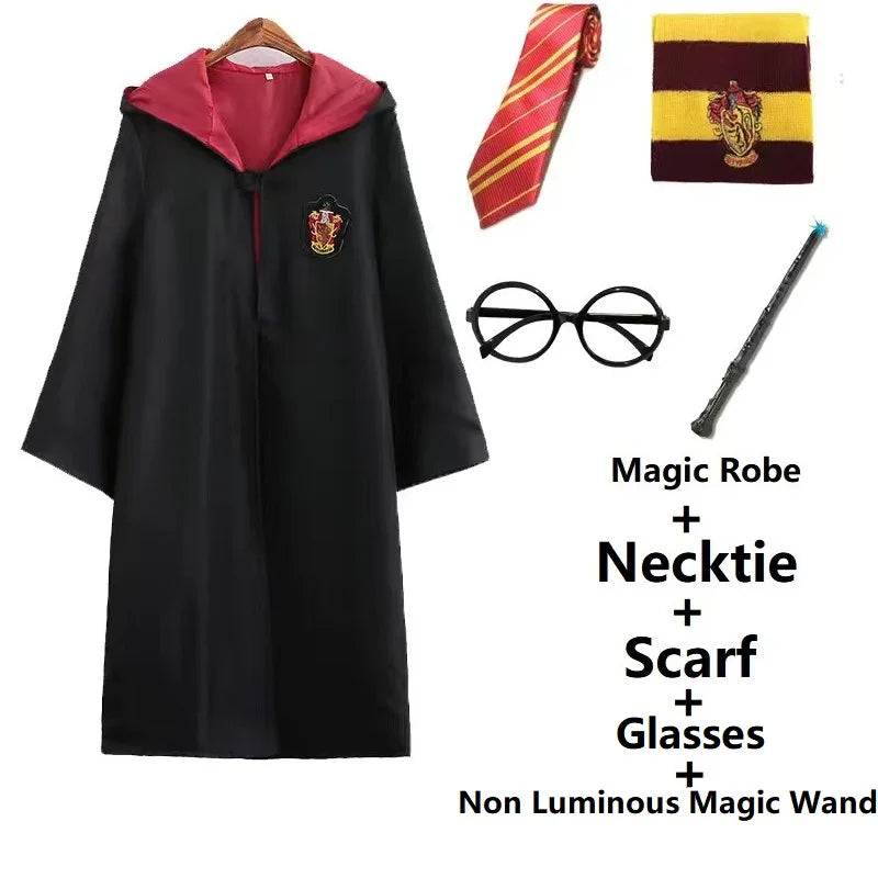 Potter Wizarding Robe Cosplay Costume Harry Halloween Cloak Wizarding Robe Performance Costume