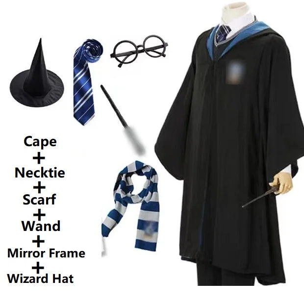 Potter Wizarding Robe Cosplay Costume Harry Halloween Cloak Wizarding Robe Performance Costume