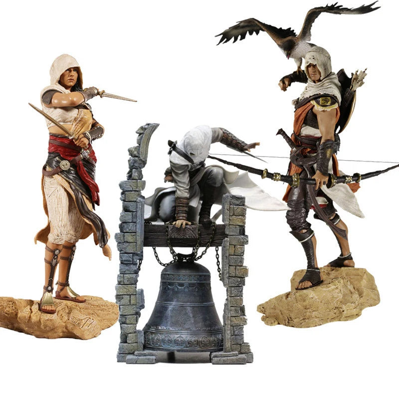 Assassins Creed Aya & Bayek Action Figure High Quality PVC Statue Character Model Toys Gift 28CM