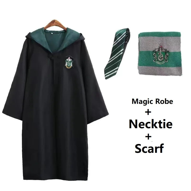 Potter Wizarding Robe Cosplay Costume Harry Halloween Cloak Wizarding Robe Performance Costume