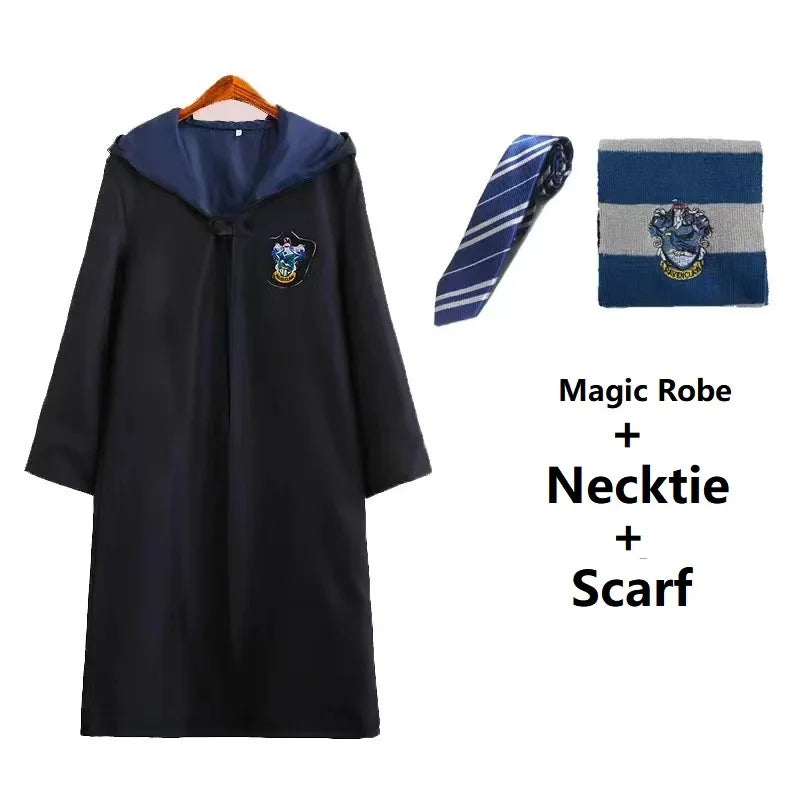 Potter Wizarding Robe Cosplay Costume Harry Halloween Cloak Wizarding Robe Performance Costume