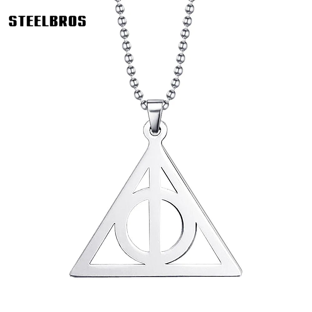 STEELBROS Never Fade Stainless Steel Potter Time Turner Pendant Necklace Men Movie Anime Jewelry Boy Girl Kids Gift Dropshipping